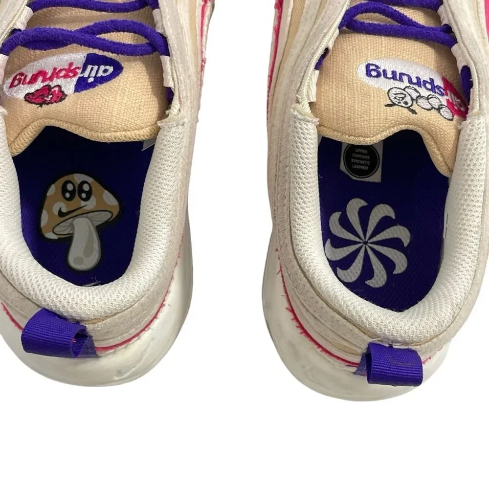 Nike Air Max 97 Air Sprung Sesame/Electro Purple‎ Sneakers Men 7 Women 8.5 Shoes